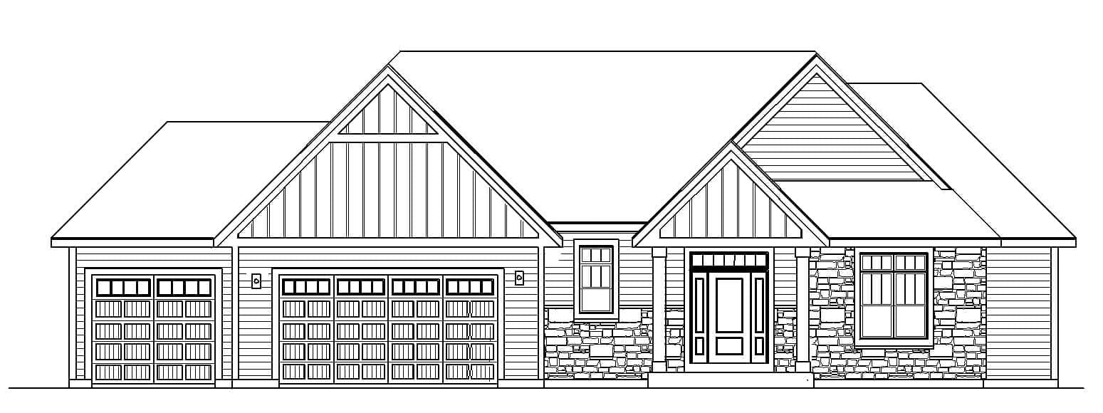 2025 Brittany Front Elevation Added Stone