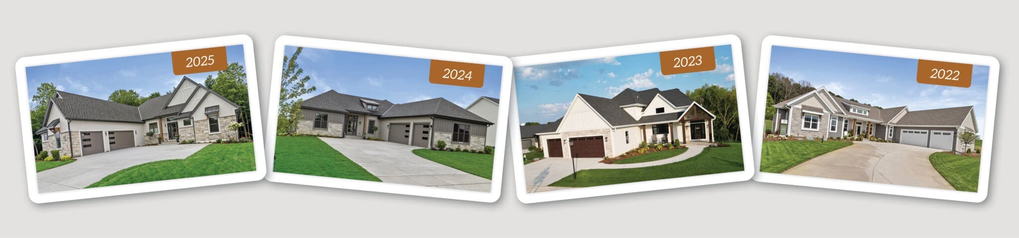 Photo that features the three past parade model exteriors