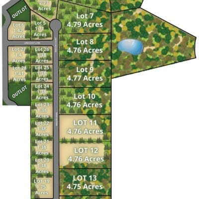 Plat map of subdivision Cedar Creek Estates in Polk, Wisconsin