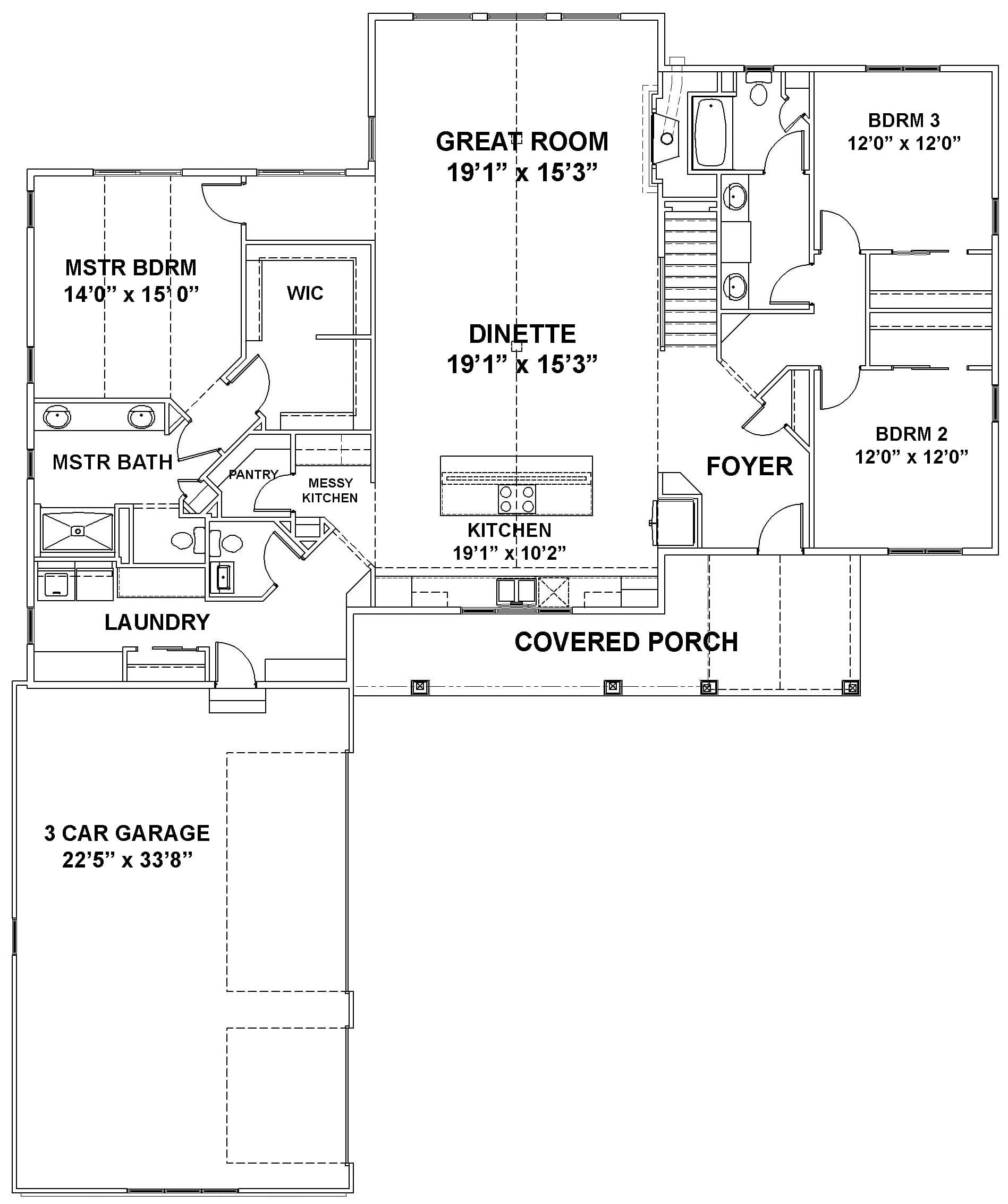 HARPER BASE MODEL - LABELED The Harper Model Home Base Floor Plan