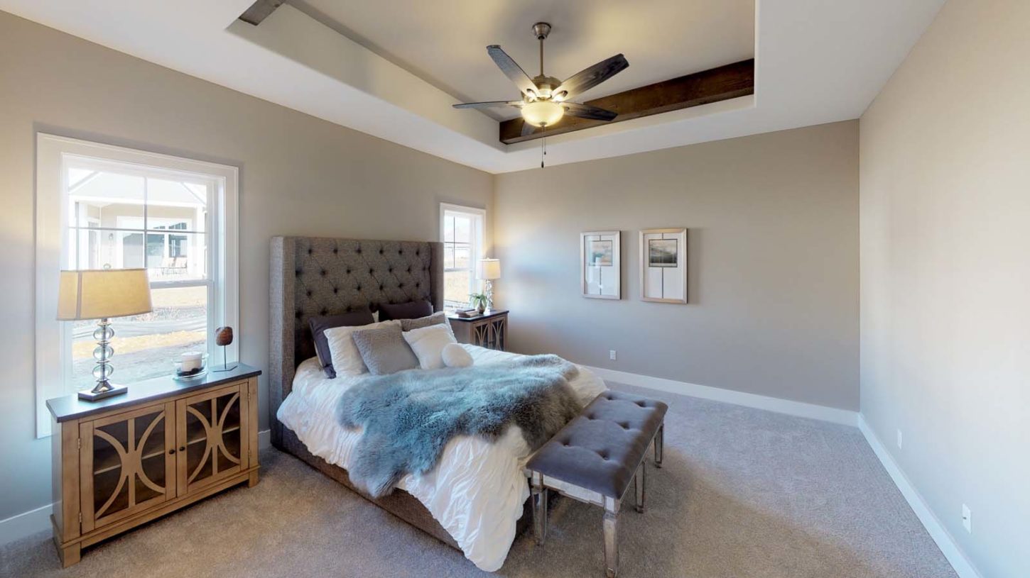 The Hadley model home master bedroom