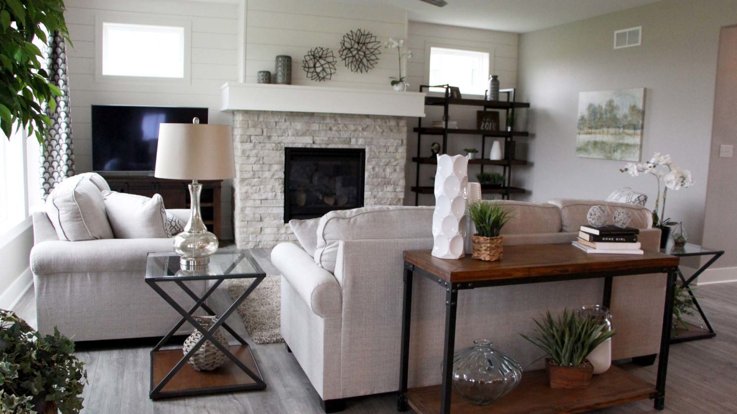 Living room of the Genevieve model home