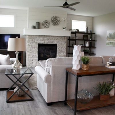 Living room of the Genevieve model home