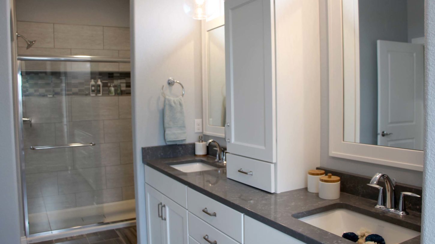 Master bathroom in the Brooklyn model home