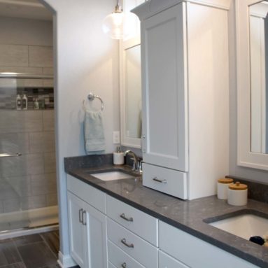 Master bathroom in the Brooklyn model home