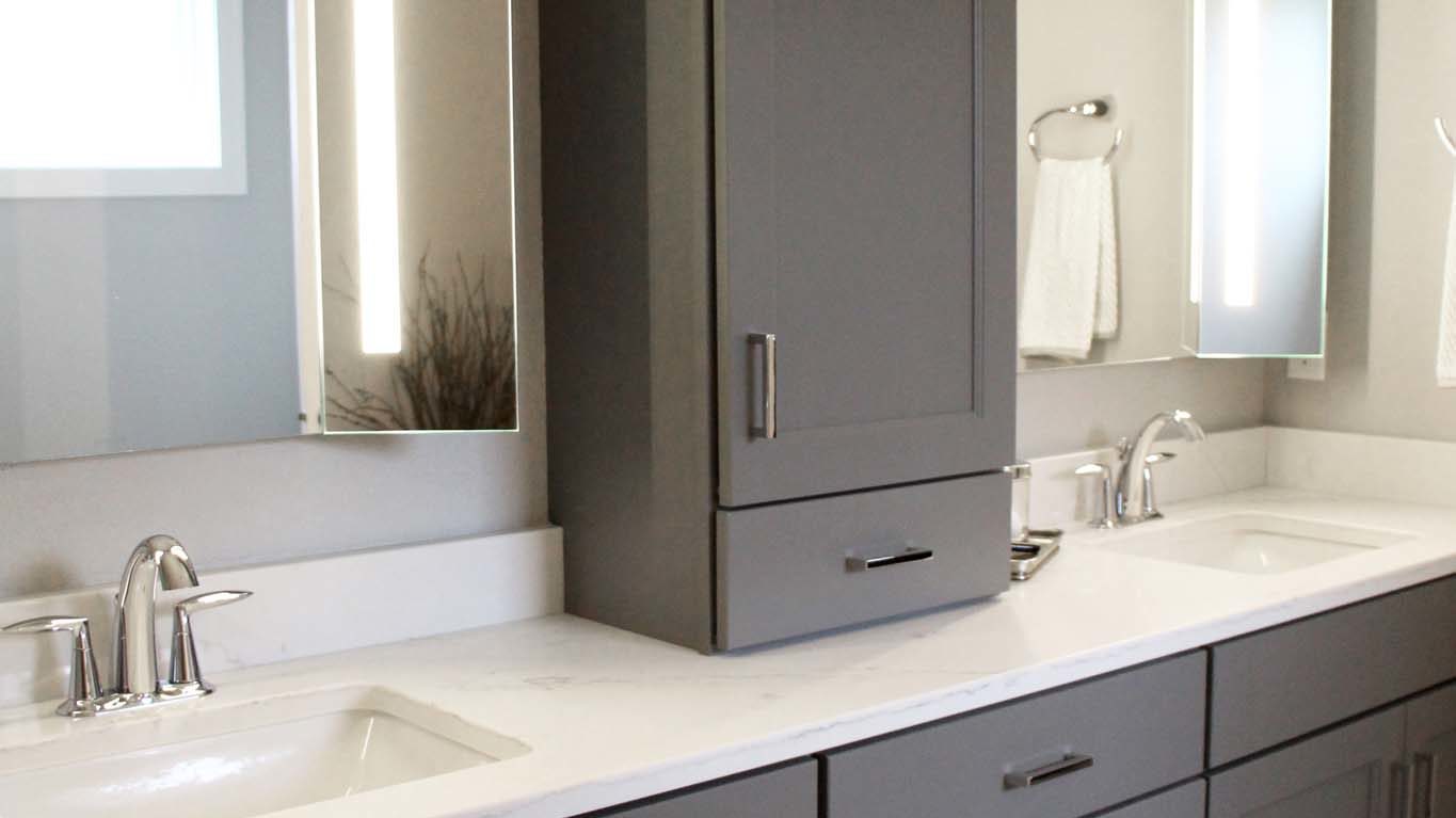 Master bath vanities of the Genevieve model home