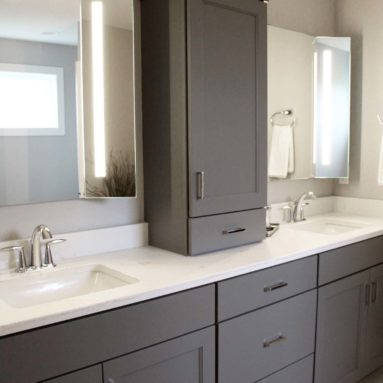 Master bath vanities of the Genevieve model home