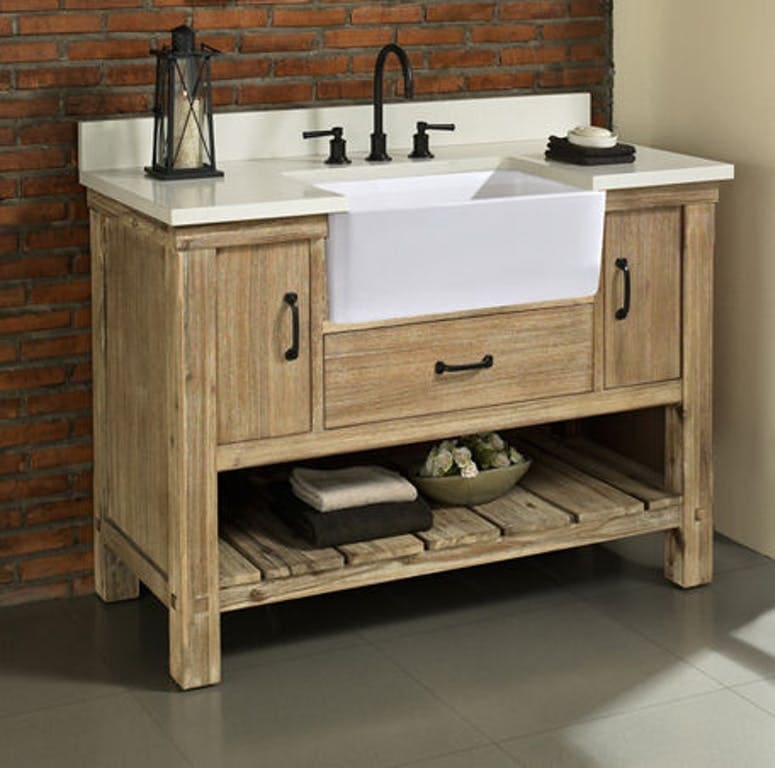 fairmont-designs-farmhouse-vanity-sonoma-sand Matte Black Fixtures in Fairmont Designs Farmhouse Vanity Sonoma Sand