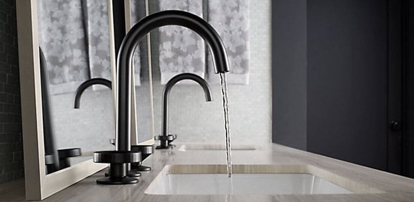 kohler-black-faucets Kohler faucets in matte black finish