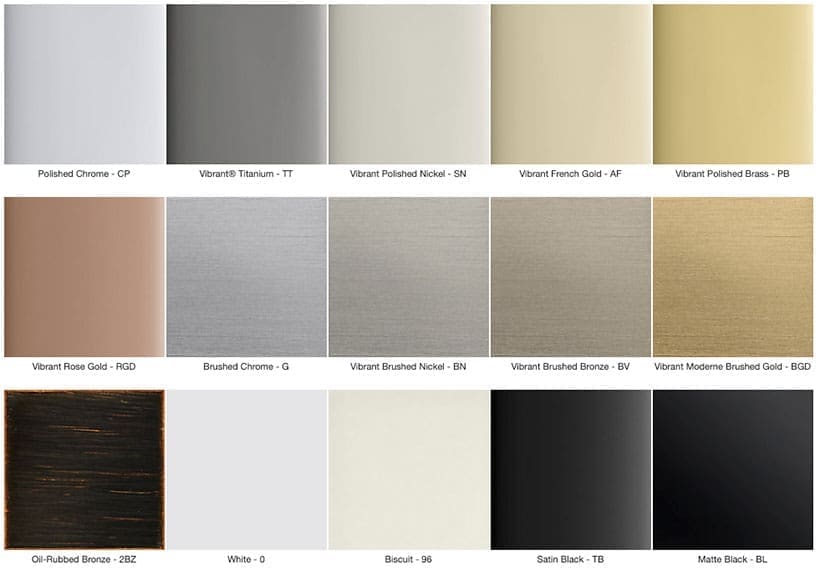 kohler-color-finishes Kohler color swatches