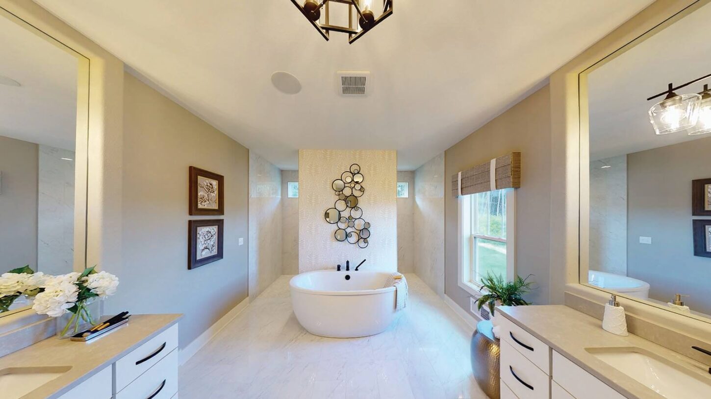 The Jenna at Stone Ridge of Merton Master Bathroom with a soaking tub