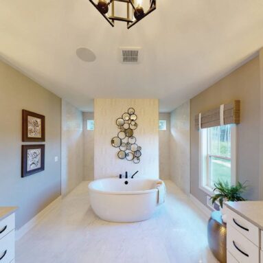 The Jenna at Stone Ridge of Merton Master Bathroom with a soaking tub